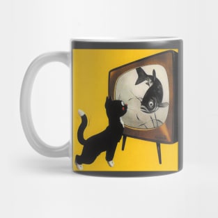 Cat watching TV Mug